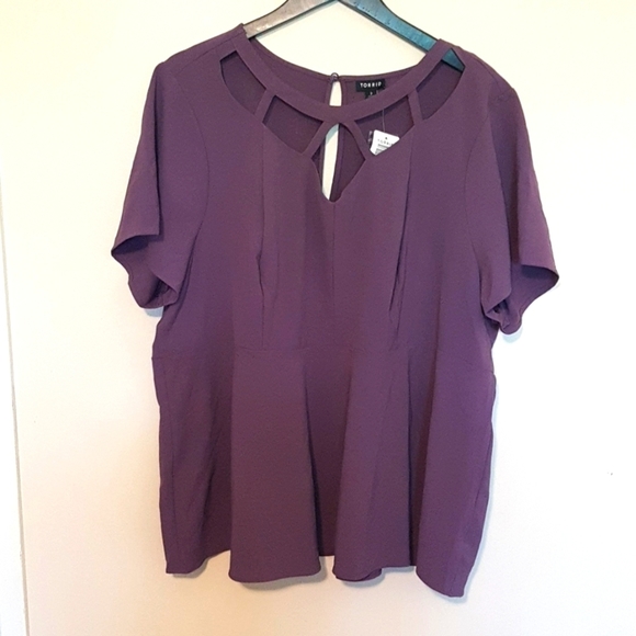 Torrid Purple Crisscross Blouse - Picture 2 of 7